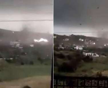 Η στιγμή που χτυπάει ο ανεμοστρόβιλος