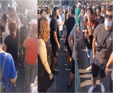 Πλήθος κόσμου διαμαρτύρεται έξω από το Προεδρικό