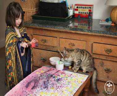 5 years old with autism paints beautifully