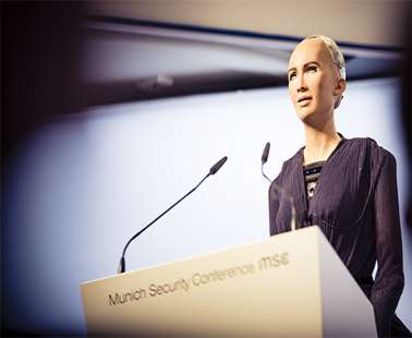 The world famous Sophia the robot in Cyprus...