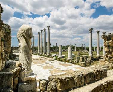 Ancient statues that were found at ancient Salamis, in the occupied side of Cyprus