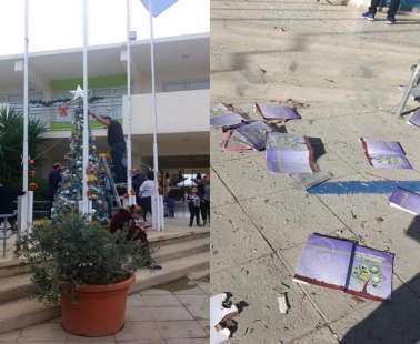 Μέσα σε 48 ώρες έδωσαν χρώμα στο Δημοτικό που δέχθηκε βομβιστική επίθεση στη Λεμεσό