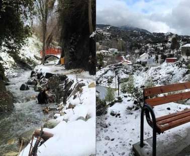 Σπάνιες και πανέμορφες εικόνες από το χιονισμένο ποτάμι στη Μανδριά (pics+vid)