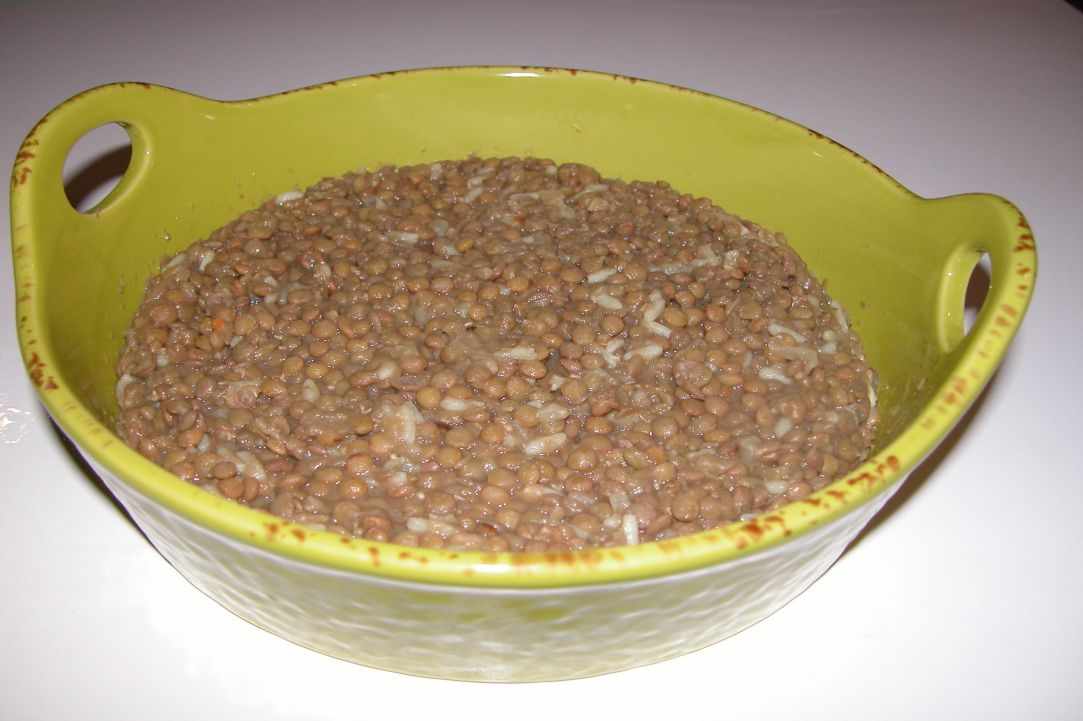 Fakes Moutzientra-(Lentils with rice) Recipe