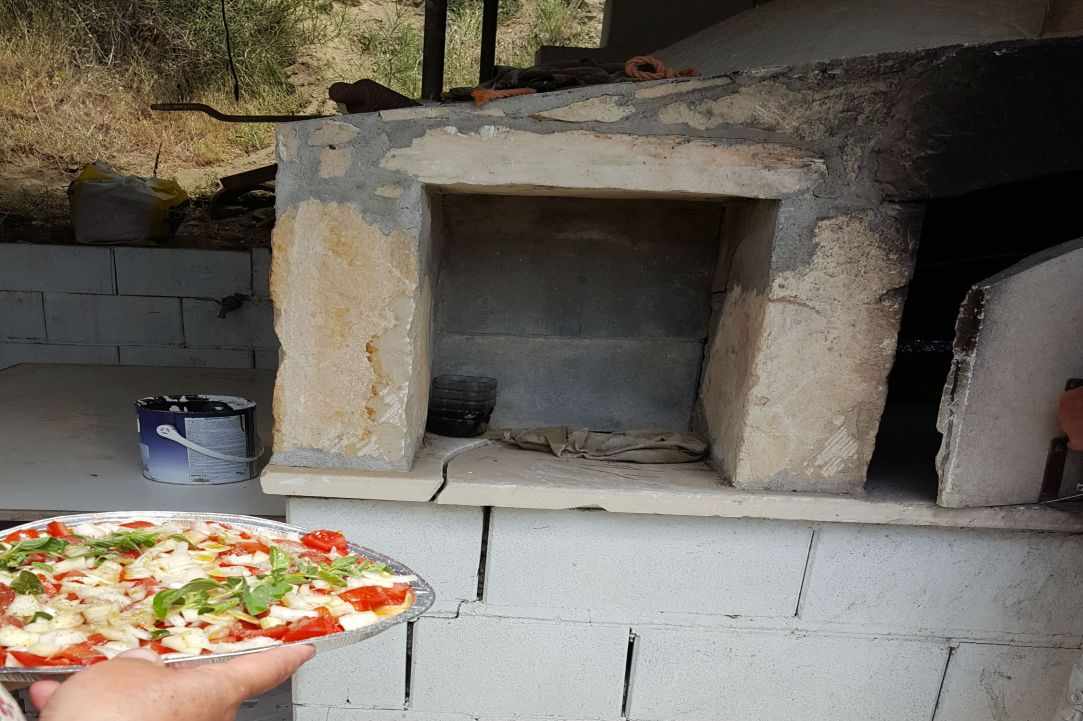 Open pie with tomatoes and onions
