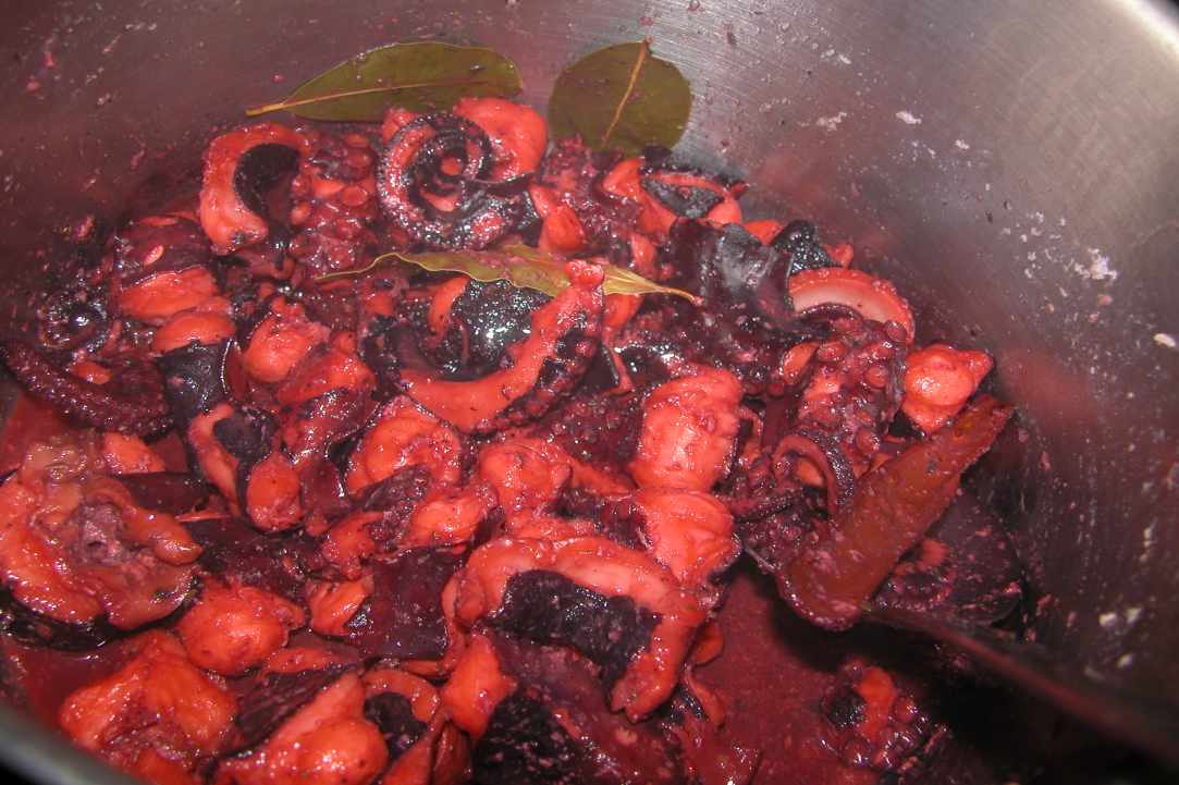 Octopus Stifado (Cyprus octopus stew with onions)