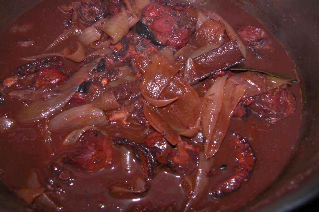 Octopus Stifado (Cyprus octopus stew with onions)