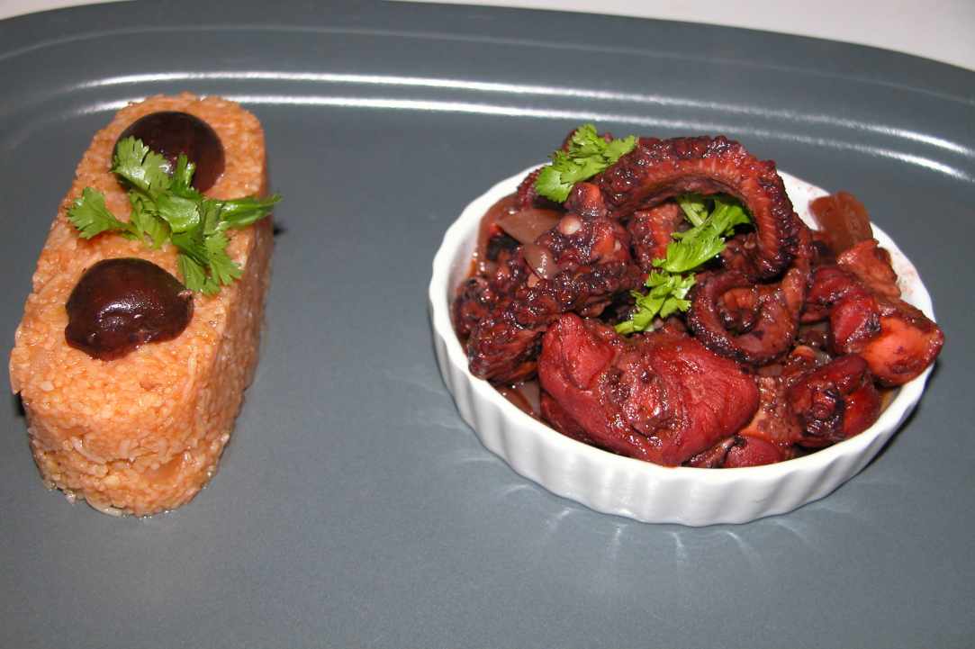 Octopus Stifado (Cyprus octopus stew with onions)
