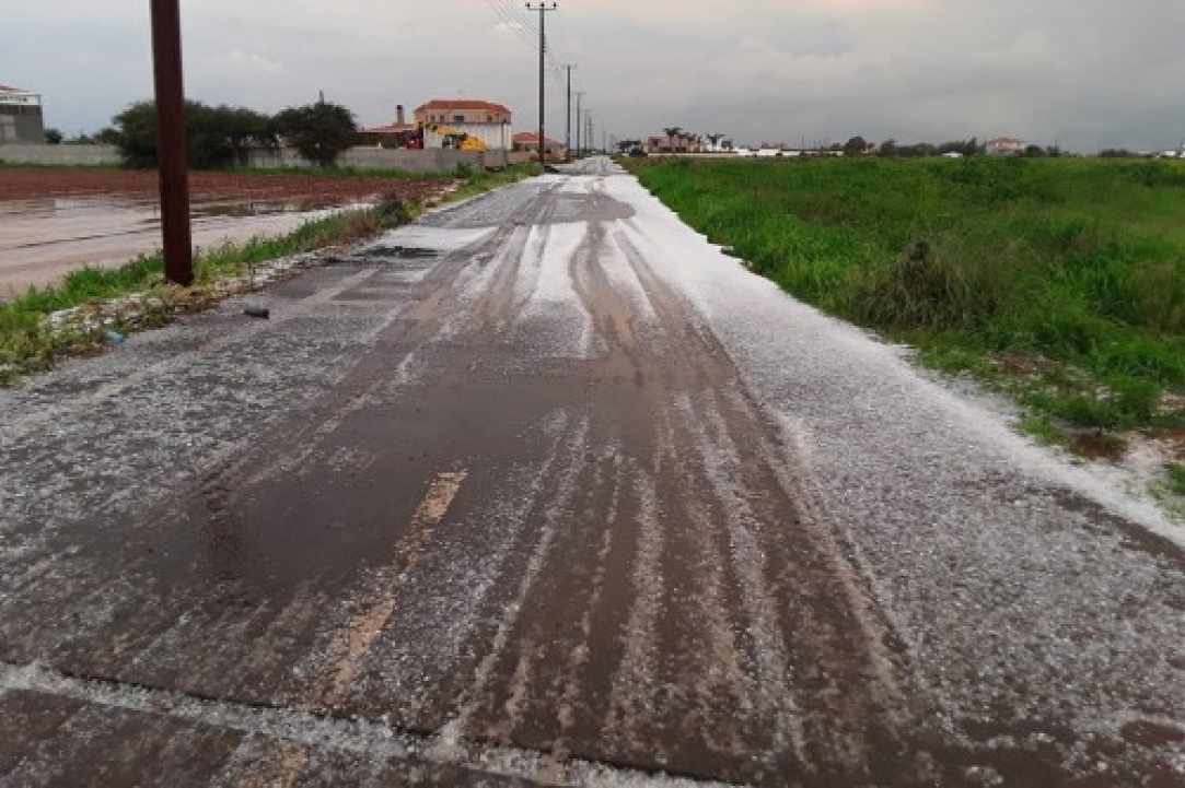 Στα «λευκά» περιοχές λόγω χαλαζόπτωσης