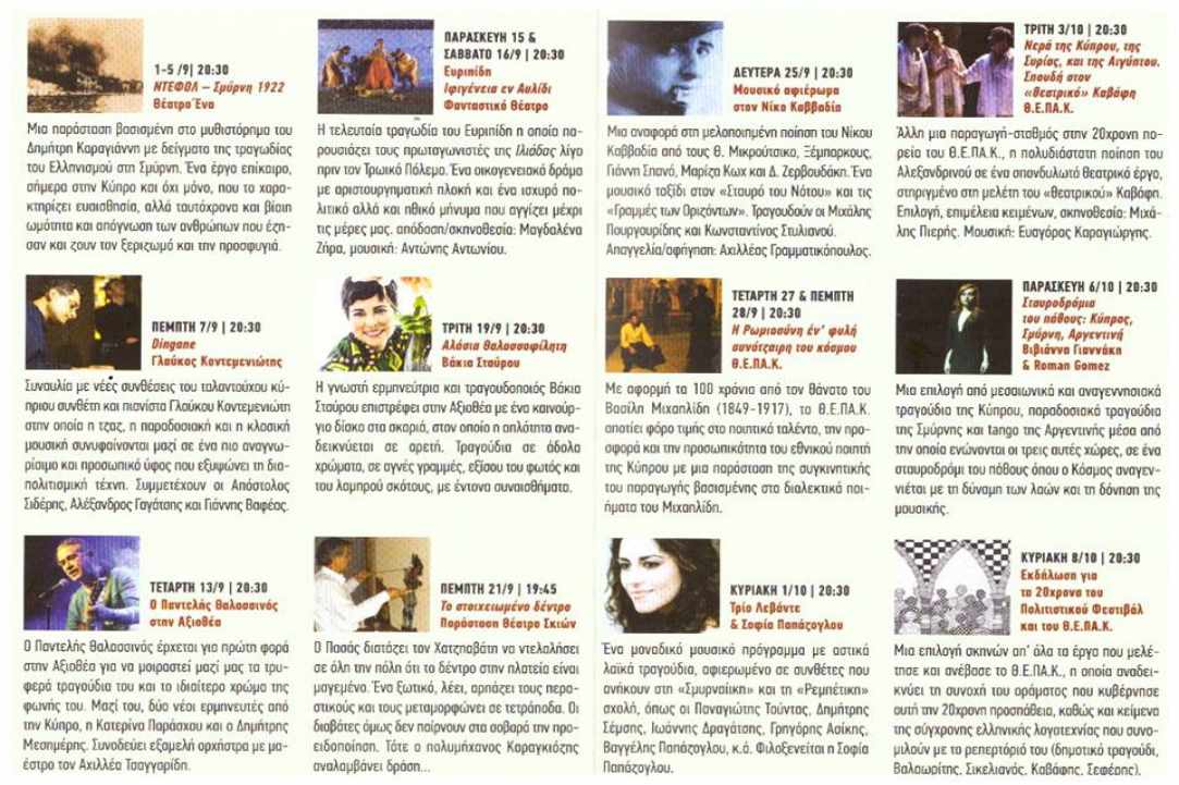20 Χρόνια – Πολιτιστικό Φεστιβάλ Πανεπιστημίου Κύπρου