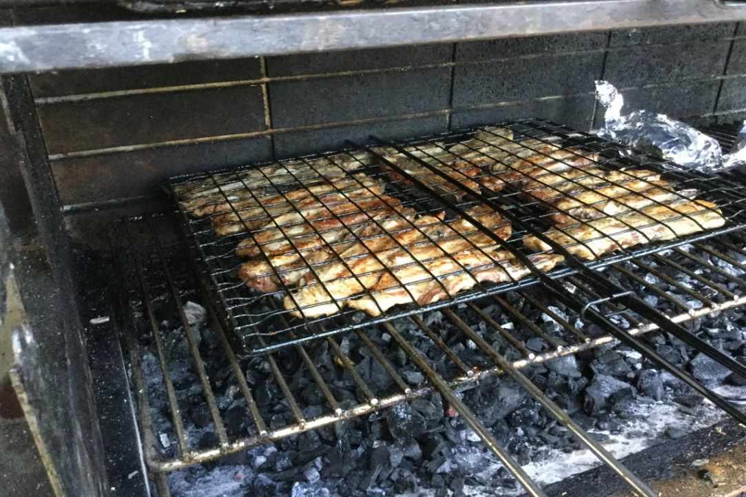 Cooking on charcoal