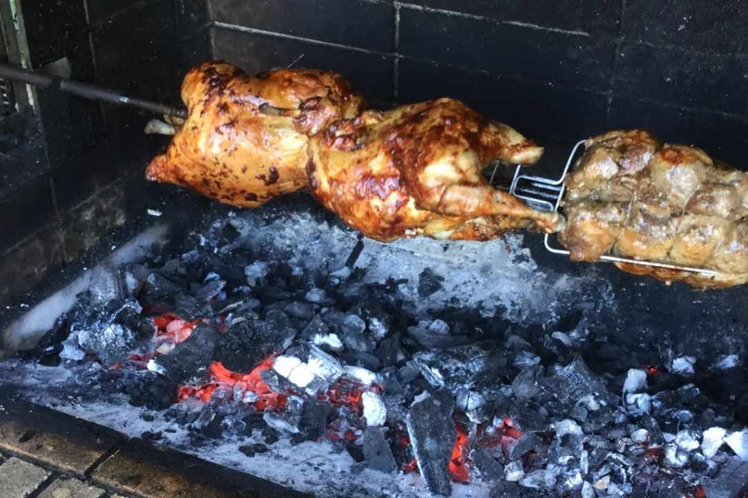 Cooking on charcoal