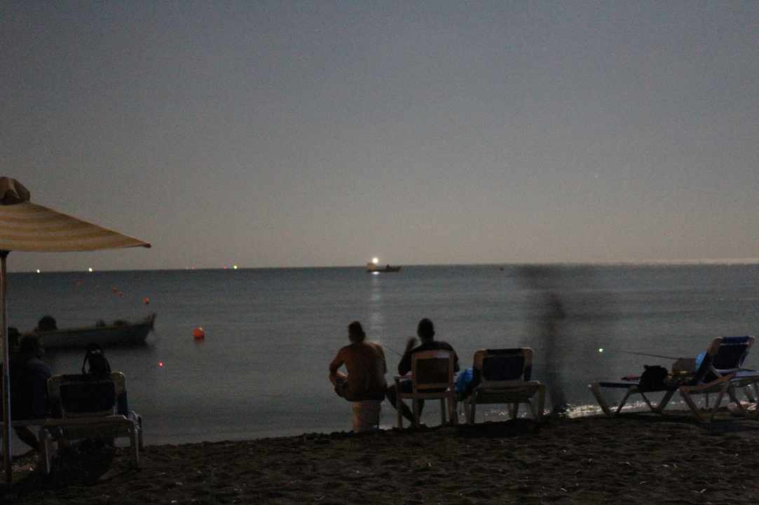Fishing at night with the stars