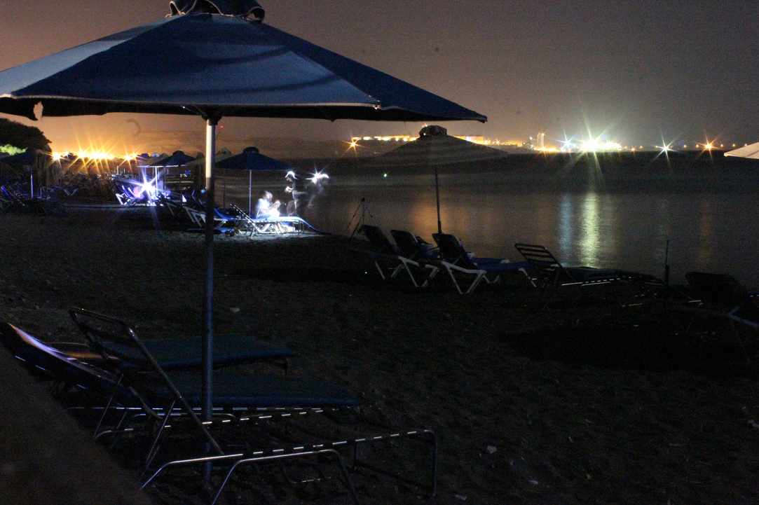 Fishing at night with the stars