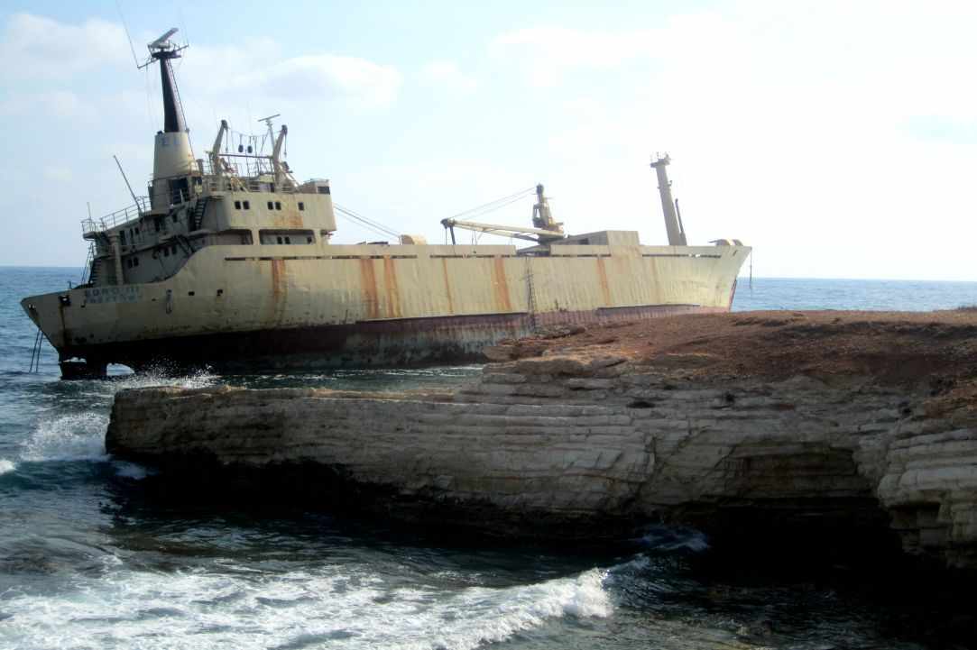 Wreck of the Edro III, Sea Caves, Pafos