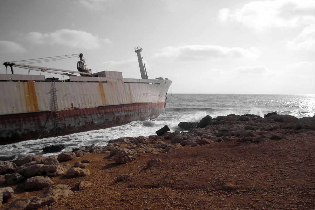 Wreck of the Edro III, Sea Caves, Pafos