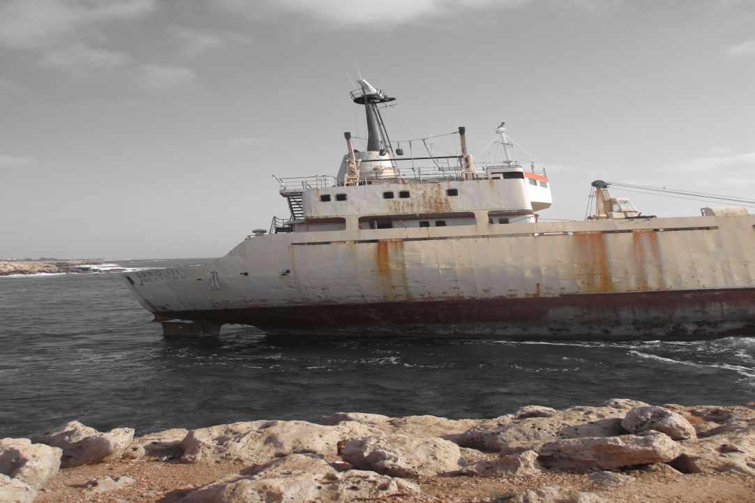 Wreck of the Edro III, Sea Caves, Pafos
