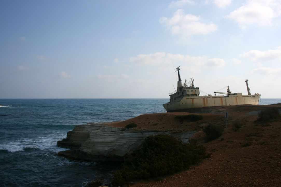 Wreck of the Edro III, Sea Caves, Pafos