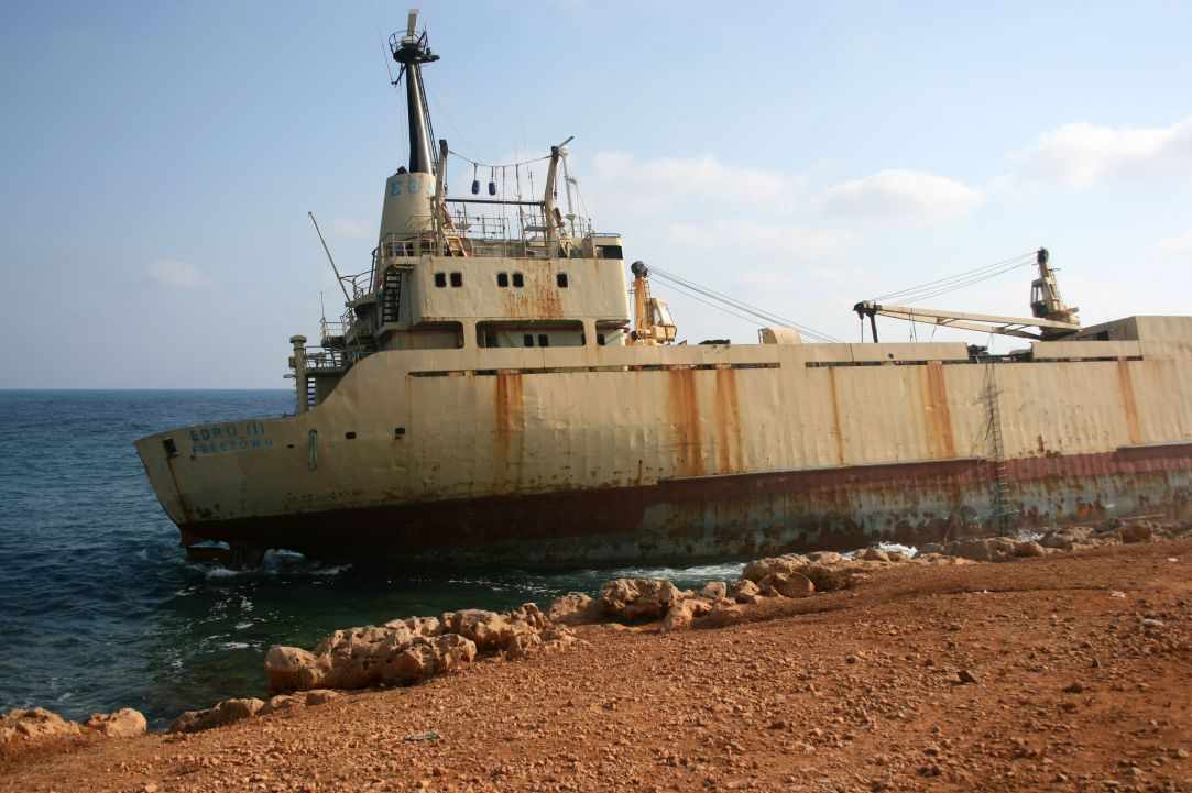 Wreck of the Edro III, Sea Caves, Pafos