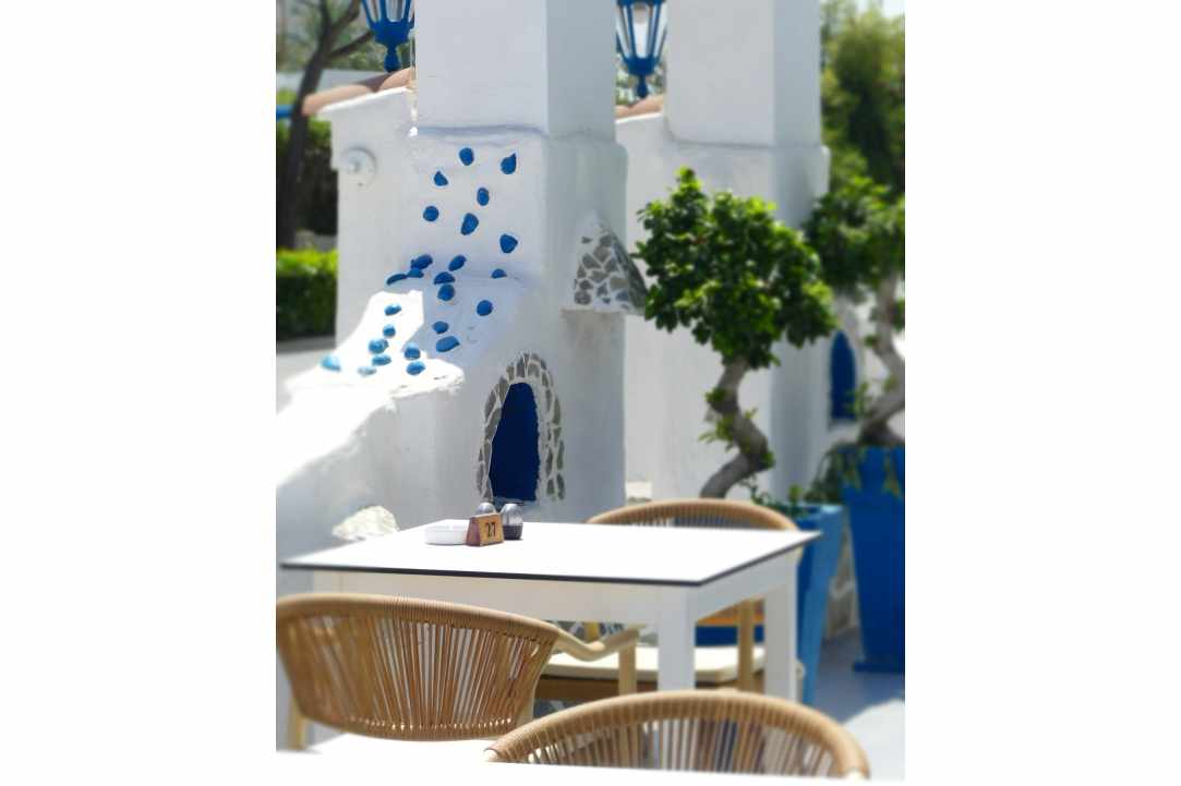 We enjoyed great food in a place reminiscent of a Greek island