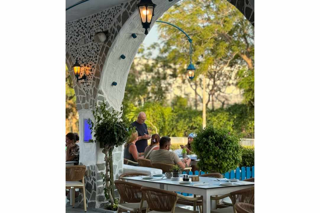 We enjoyed great food in a place reminiscent of a Greek island