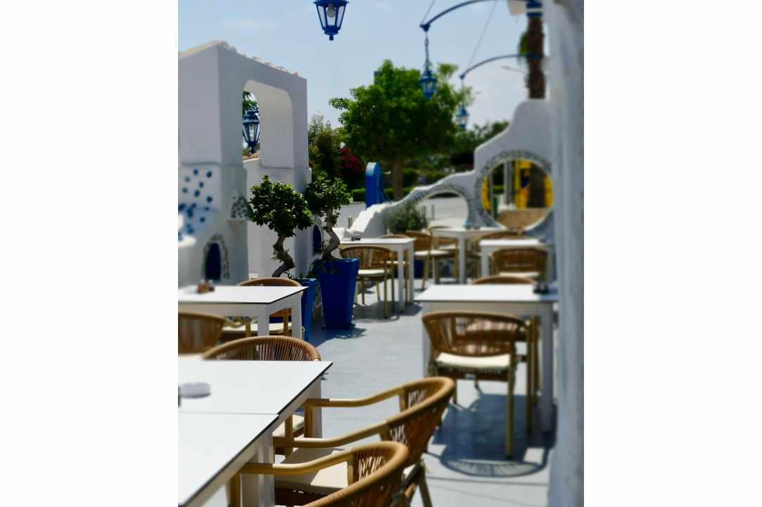 We enjoyed great food in a place reminiscent of a Greek island