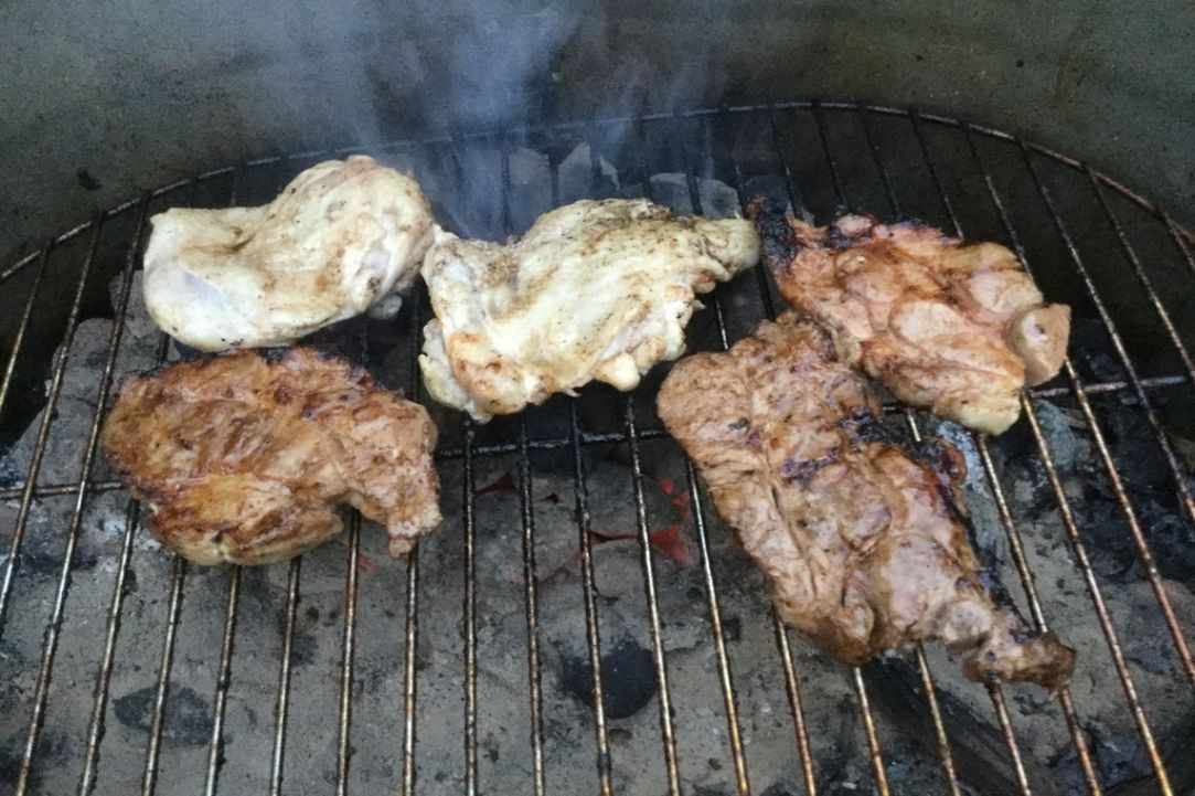 Cooking on charcoal