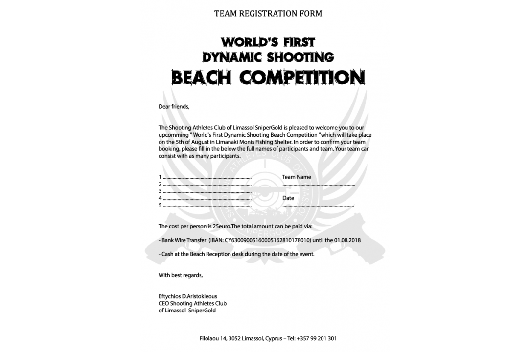 "World's First Dynamic Shooting BEACH Competition"! 