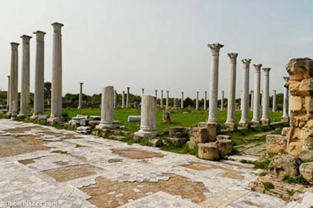 Ancient statues that were found at ancient Salamis, in the occupied side of Cyprus