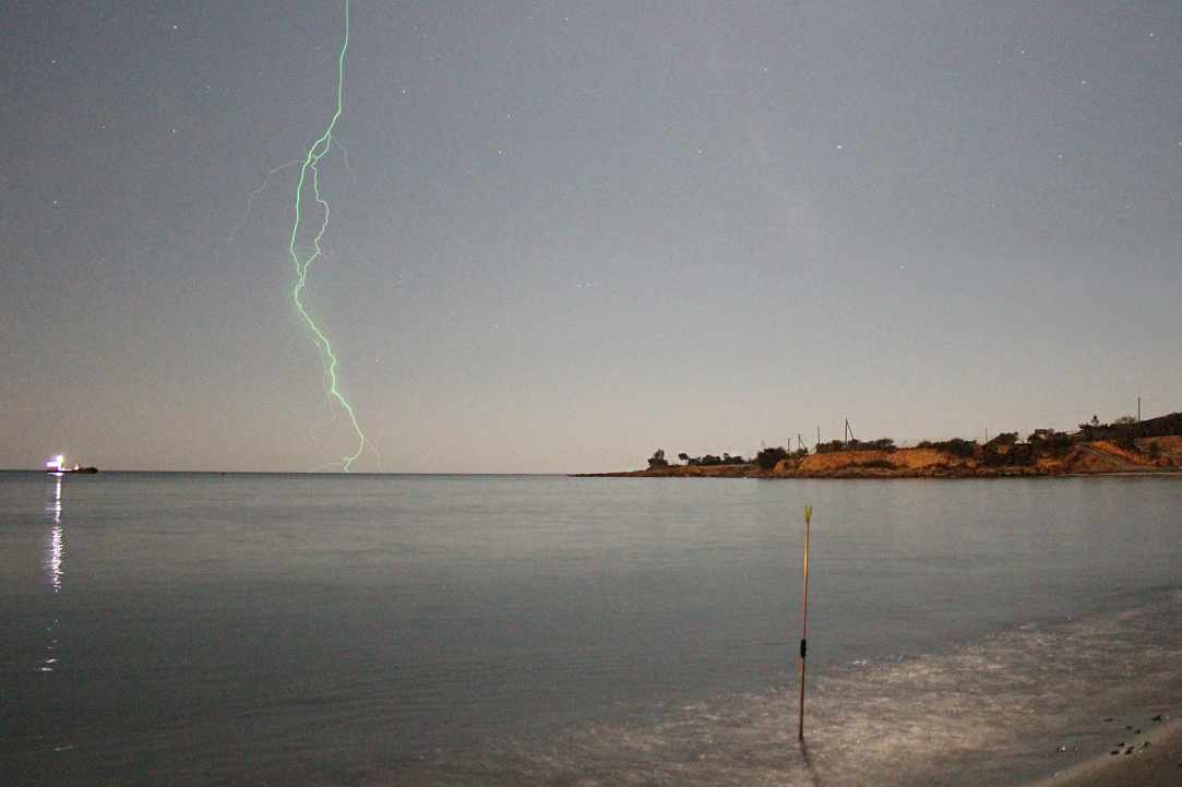 Fishing at night with the stars