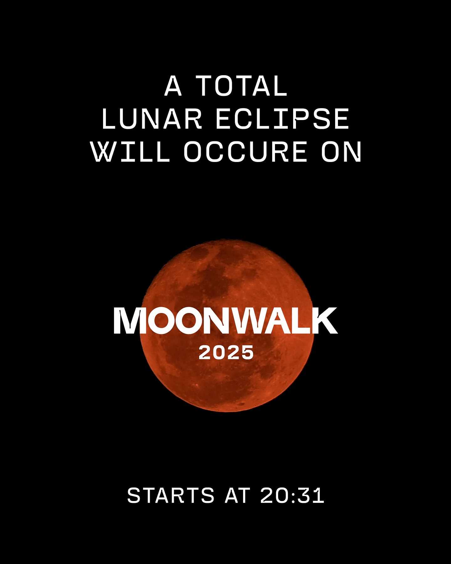 Night walk under the lunar eclipse