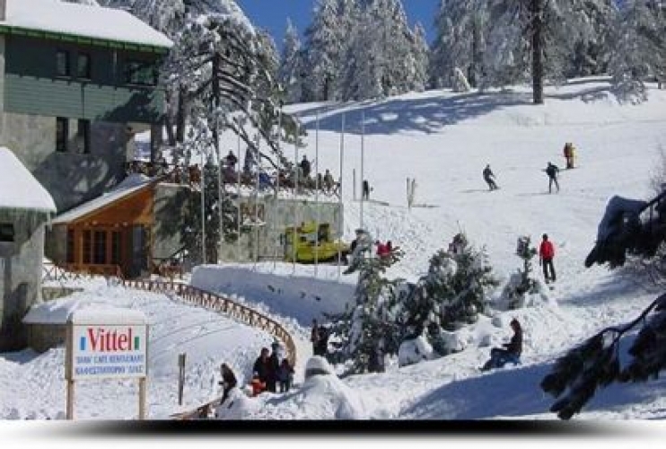 Skiing on Troodos Mountain